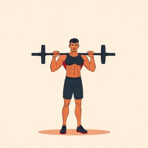 bicep curl barbell illustration